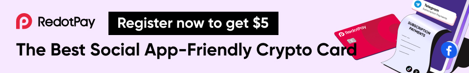 RedotPay — The Best Social App-Friendly Crypto Card. Register to get $5