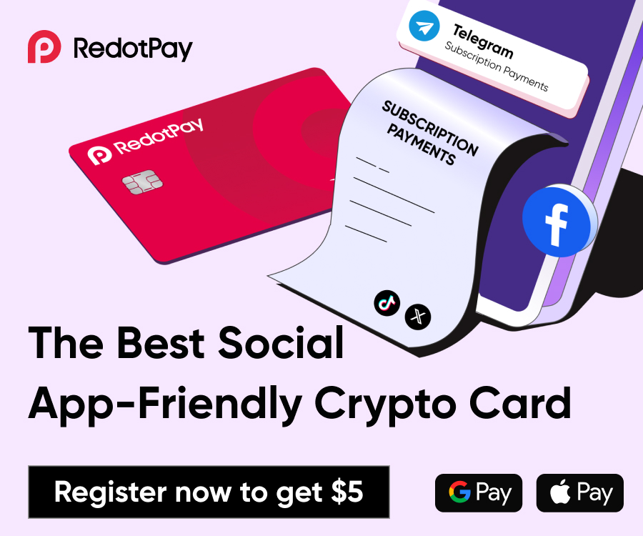 RedotPay — The Best Social App-Friendly Crypto Card. Register to get $5