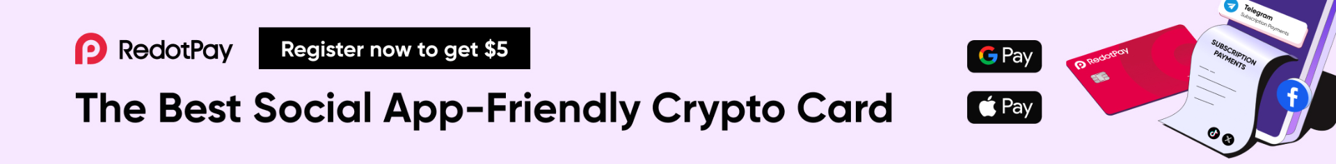 RedotPay — The Best Social App-Friendly Crypto Card. Register to get $5